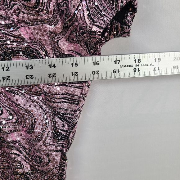 AsYou Sequin-Pink Plunge Zip Front Backless Romper W/ Zebra Pattern US 10 UK 12 - Picture 10 of 10